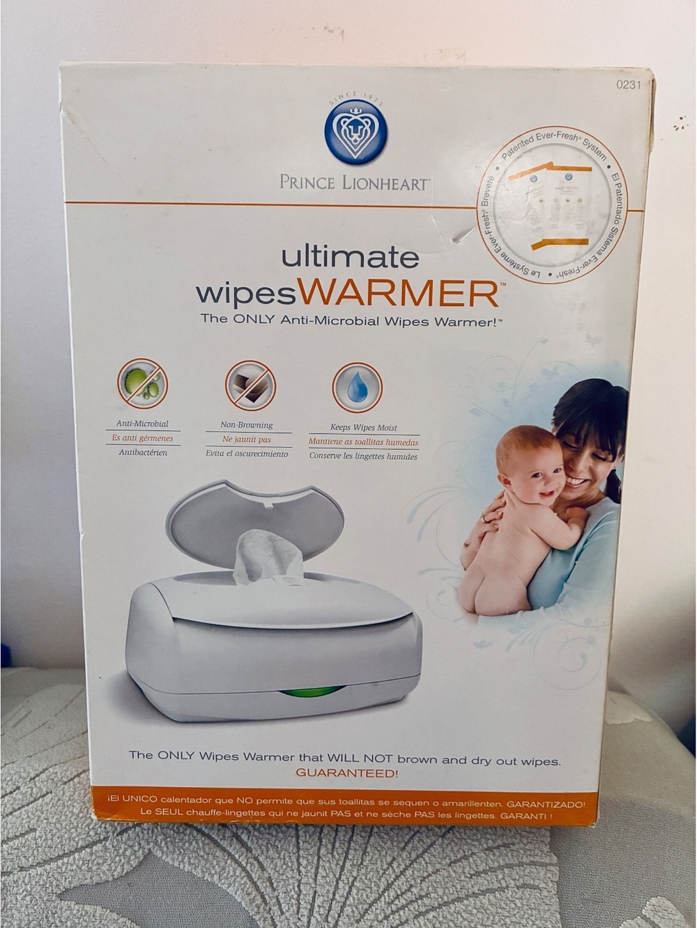 Prince Lionheart Ultimate Wipes Warmer 100416 Anti-Microbial Ever-Fresh Syst NIB